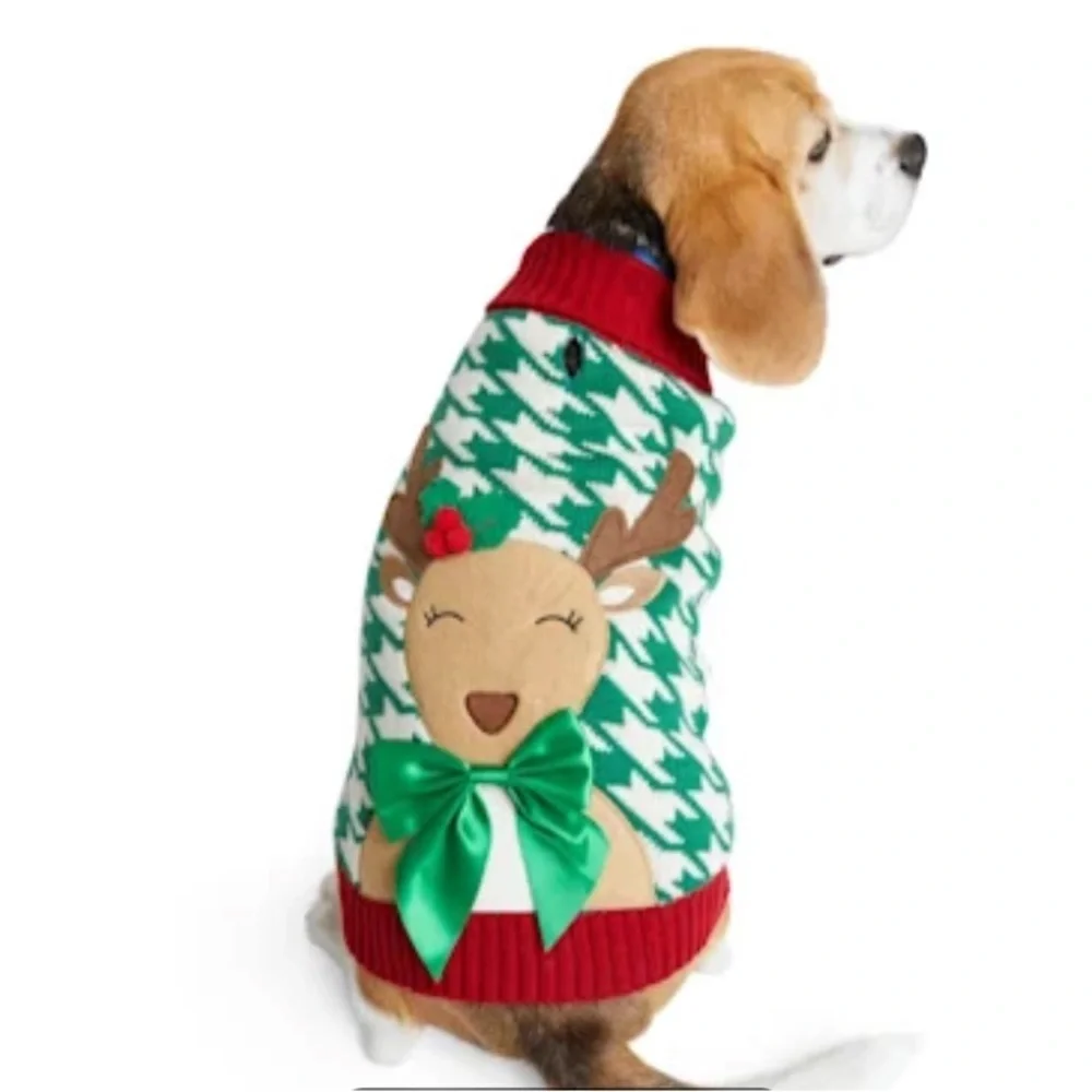 NWOT Reindeer Holiday Christmas Winter dog sweater XS